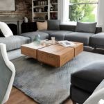 modern coffee table, acacia wood coffee table
