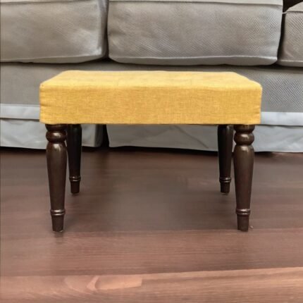 fabric foot stool, wooden foot stool