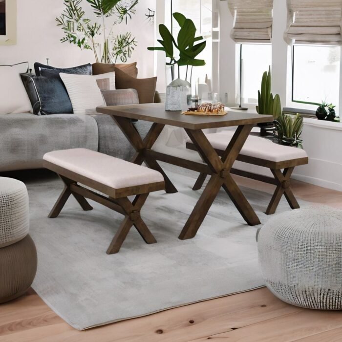 table and bench set, dining table with bench