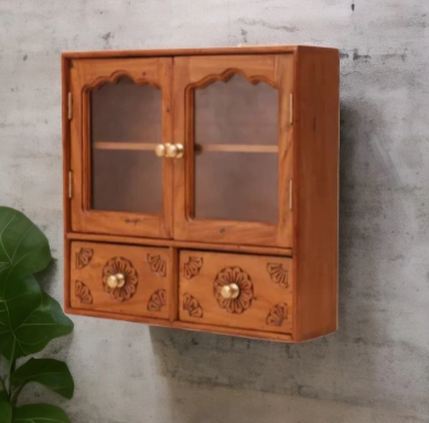 teak wood wall cabinet, wooden wall cabinet