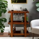 wine trolley, solid wood bar trolley
