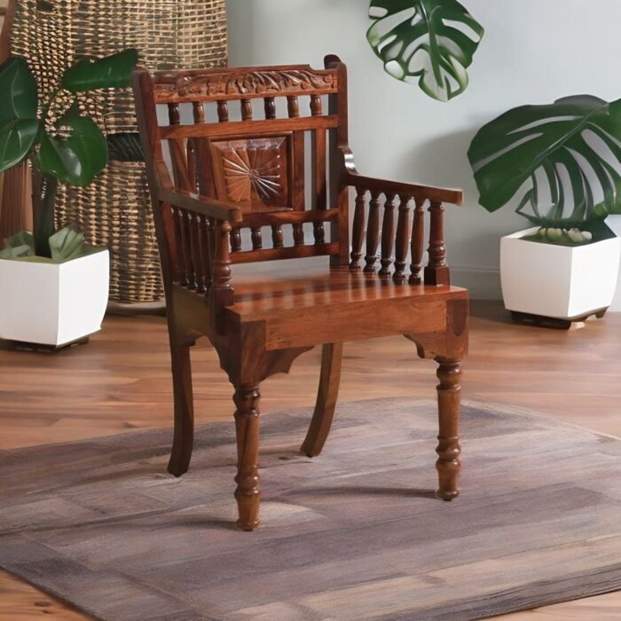 sheesham wood arm chair, wooden arm chair