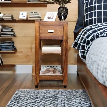 sheesham wood bedside table, 1 bedside table