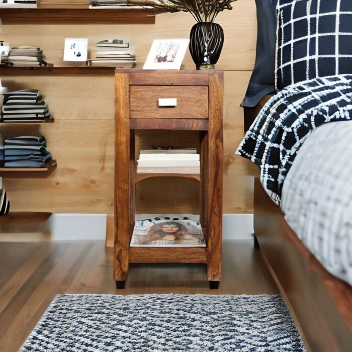 sheesham wood bedside table, 1 bedside table
