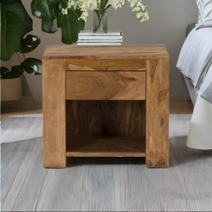 sheesham wood bedside table, wooden bedside table