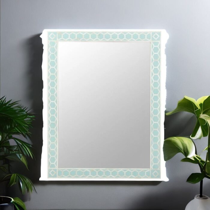 floor mirror, bone inlay mirror