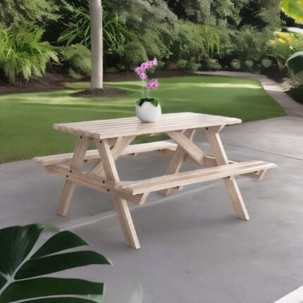 outdoor table and bench, patio table set