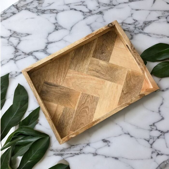 rectangular tray, rectangular wooden tray