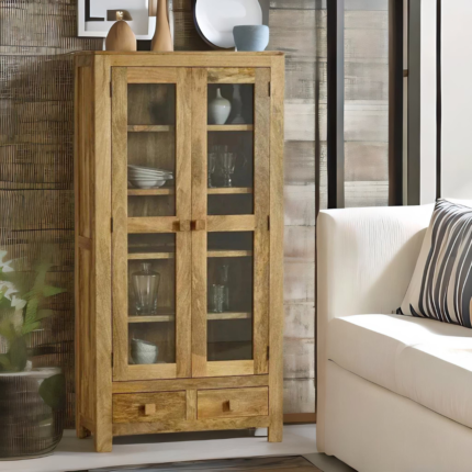 solid wood display unit, wooden display cabinet