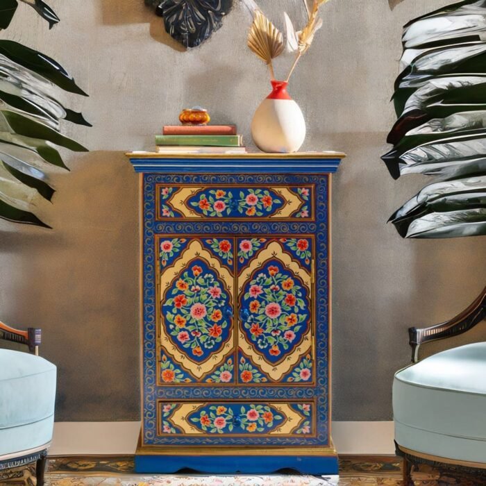 cabinet for storagem hand painted cabinet