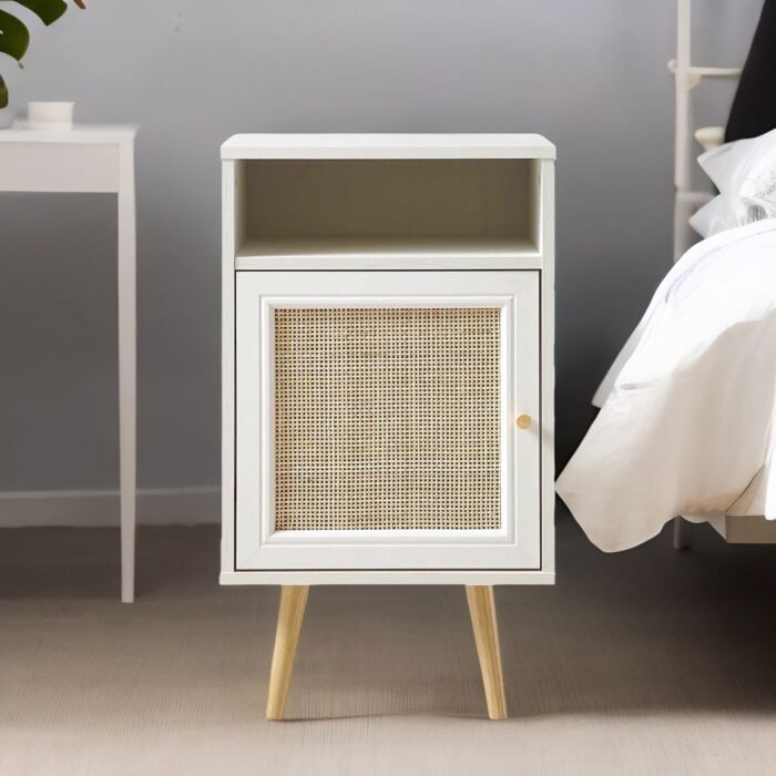 rattan bedside table