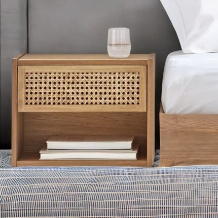 white bedside table